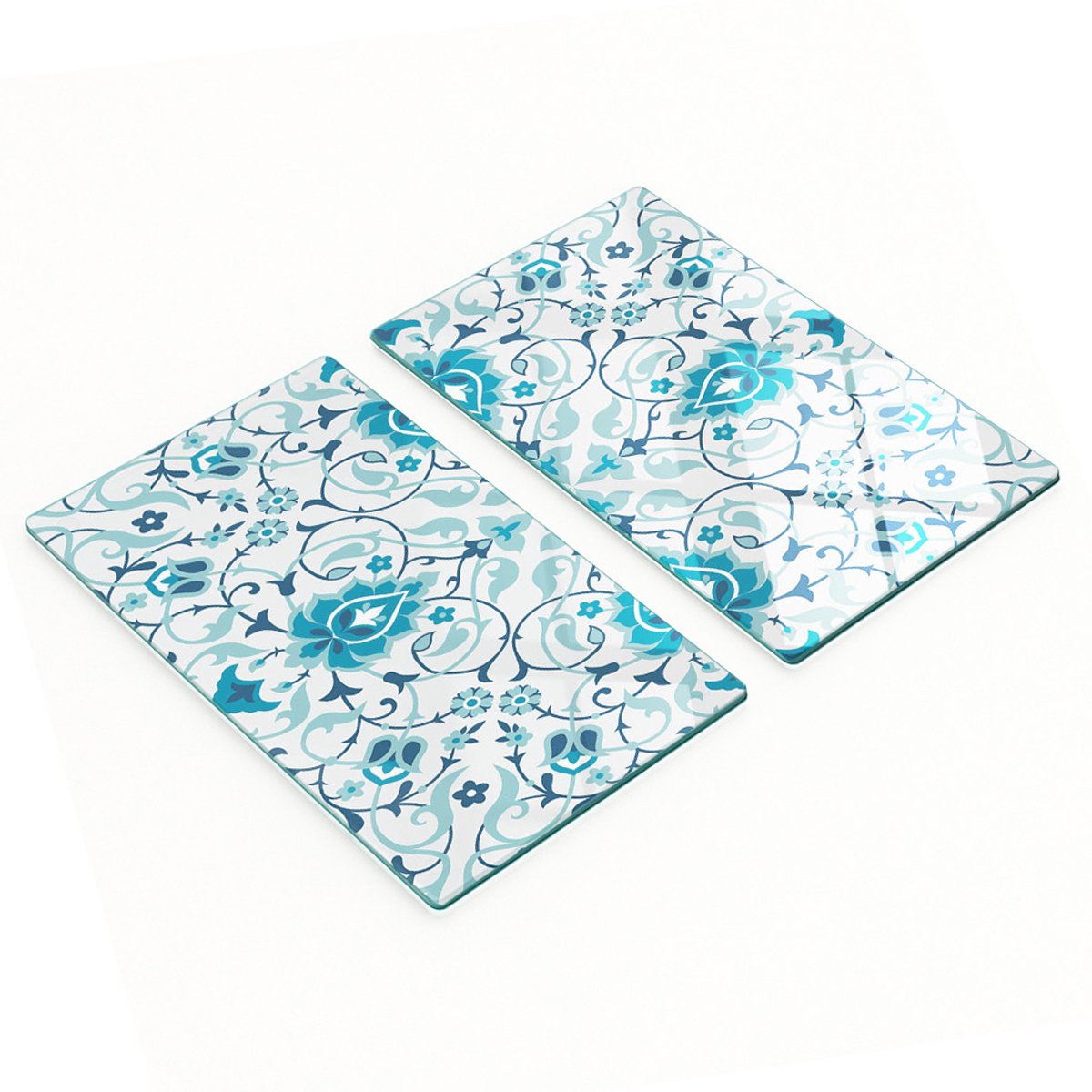 Set van twee decoratieve glazen keukenplanken met Arabisch patroon, 2x30x52 cm