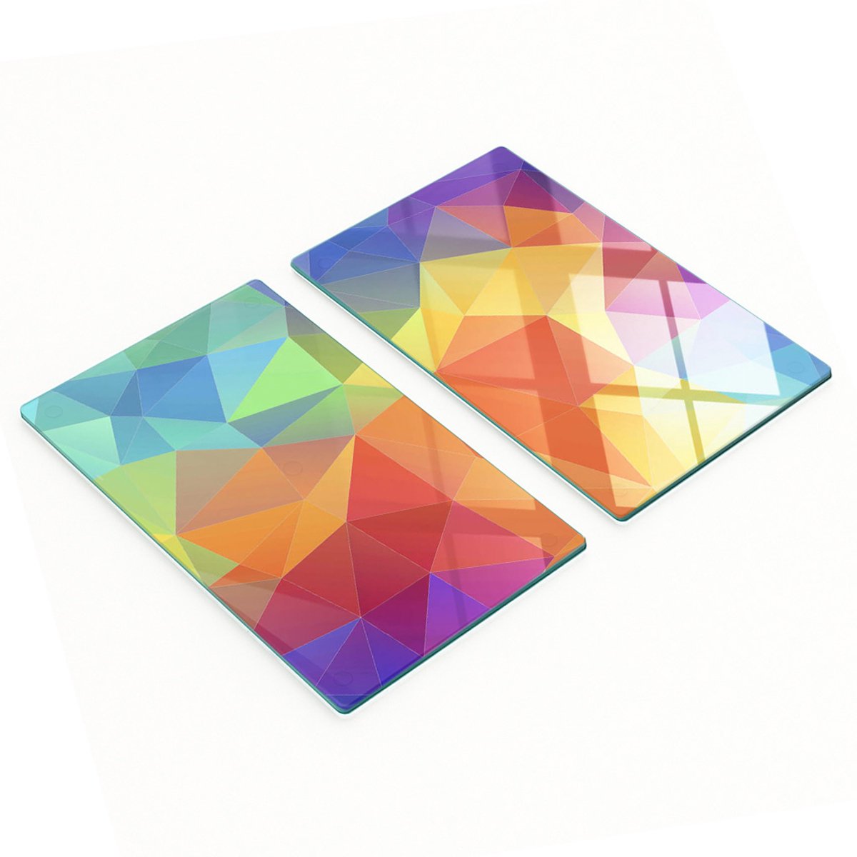 Duurzame en stijlvolle glazen borden met geometrisch patroon 2x30x52 cm