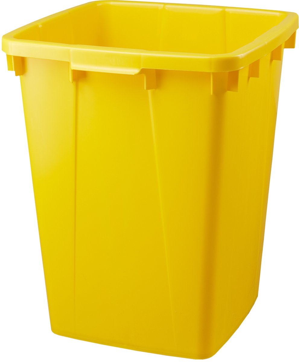 Afvalbak zonder deksel, 90 liter, geel