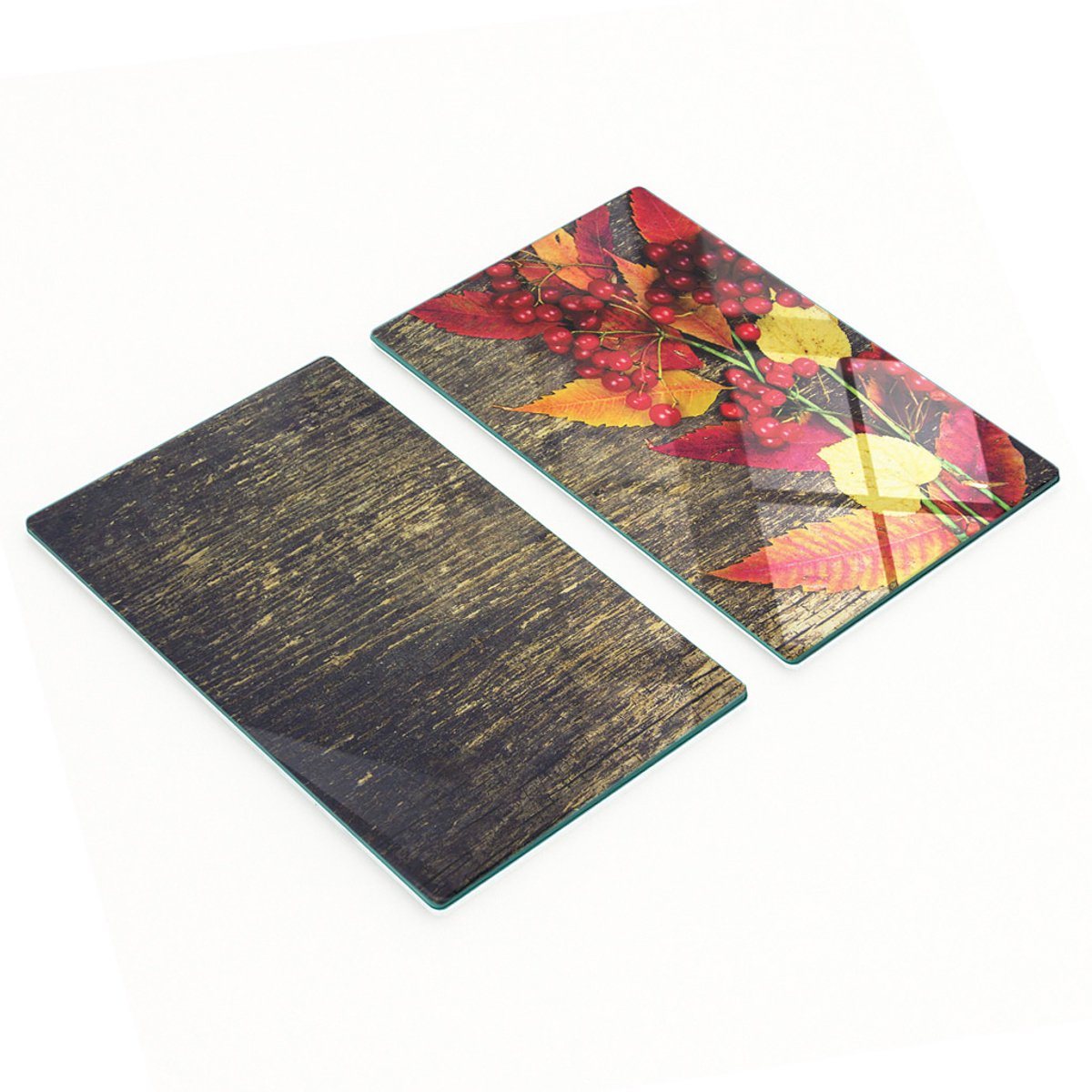 Keukenplanken van gehard glas met herfstbladerenmotief, 2x30x52 cm