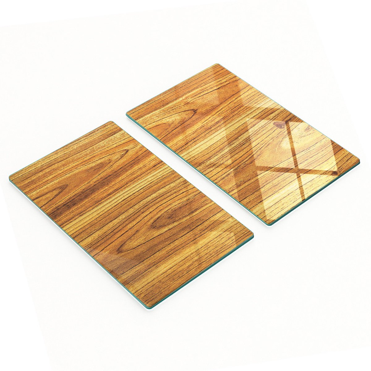 Glazen snijplanken met afbeeldingen, houtbruin, 2x30x52 cm