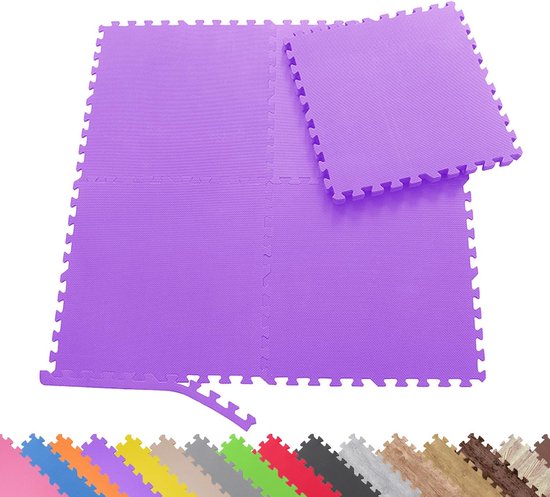 Beschermende Matten - Vloerbescherming Set - Fitness Apparaten - Puzzel Legmechanisme - 60x60x1 cm - Zwart