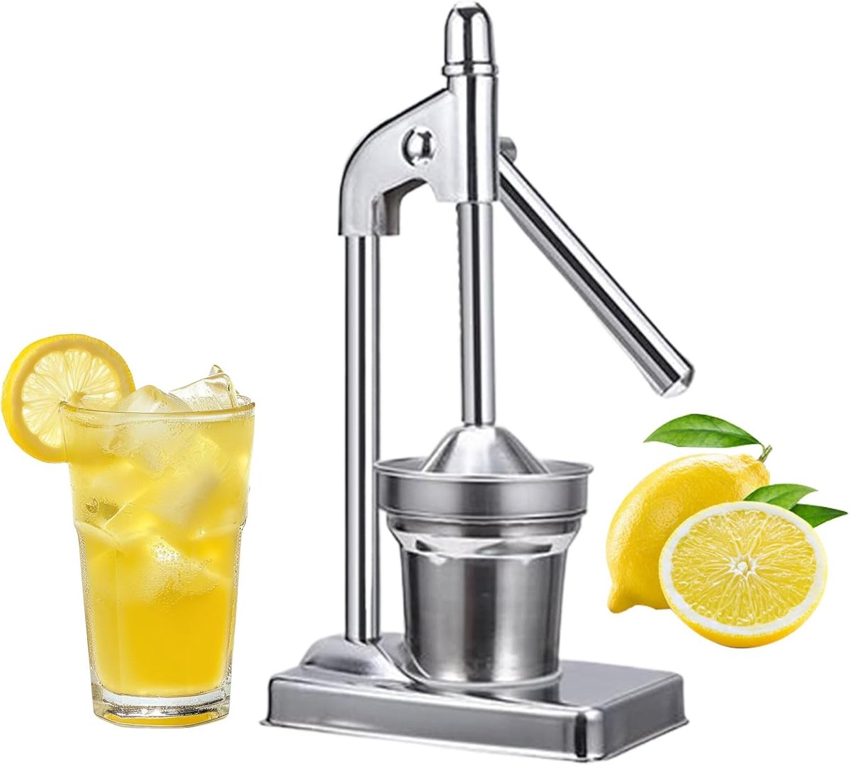 Citruspers - Citruspers Handmatig - Limoenpers - Gietijzeren Citruspers - Sinaasappelpers - Handmatige Pers - Huishoudelijk Gebruik - Robuust - Gemakkelijk Schoon Te Maken - Zilver