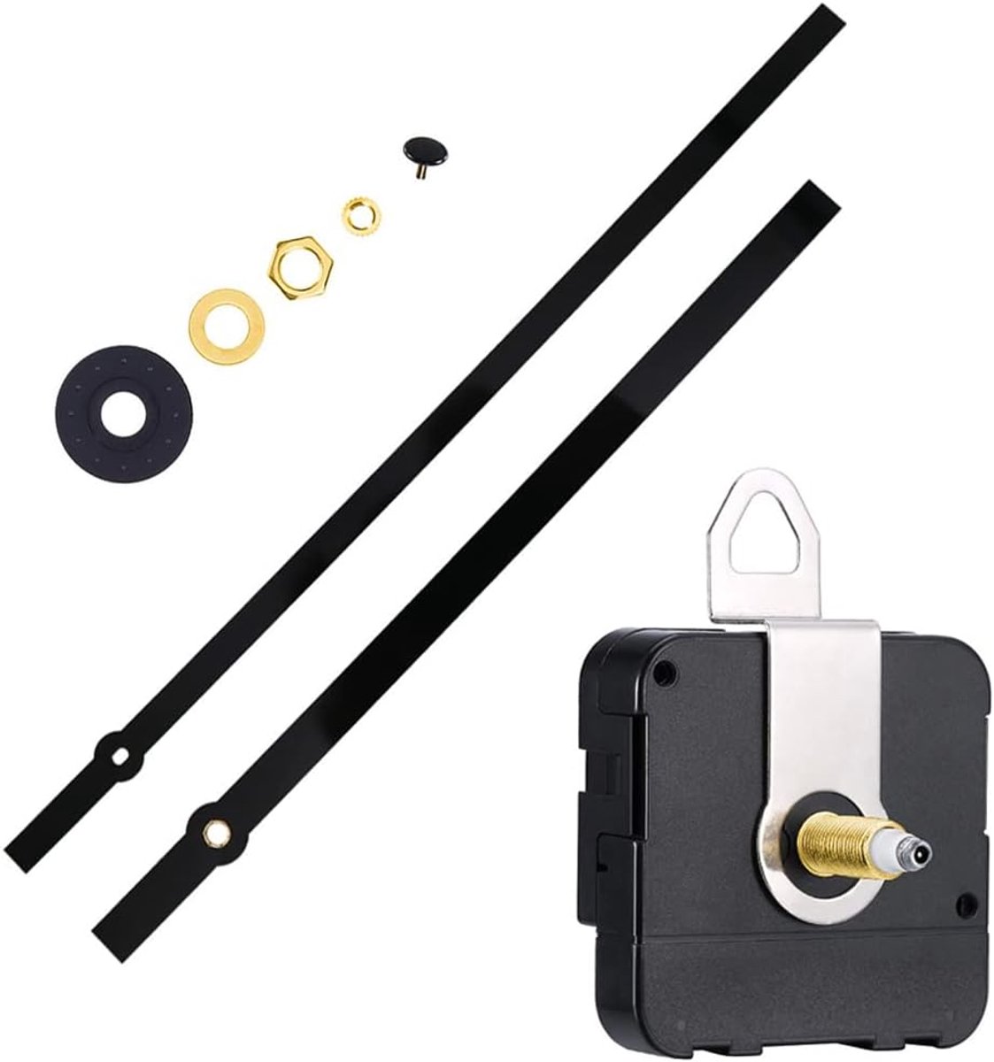 Uurwerk Vervanging Set - Klok Onderdelen - Klok Reparatie - Hoog Draaimoment - 8 mm Golf - Zwart Goud Zilver