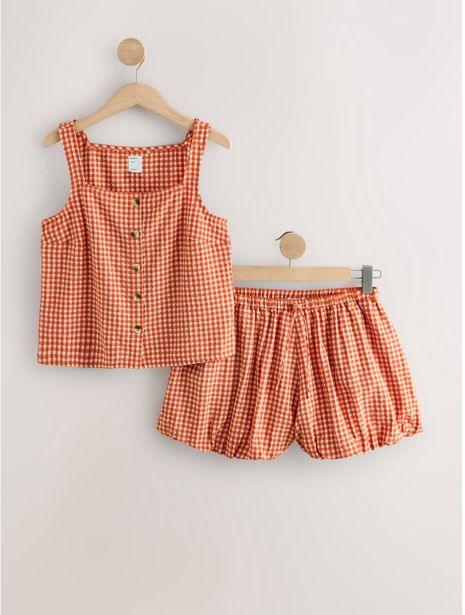 Next - Dames - Pyjamaset met bloomer-short - Oranje