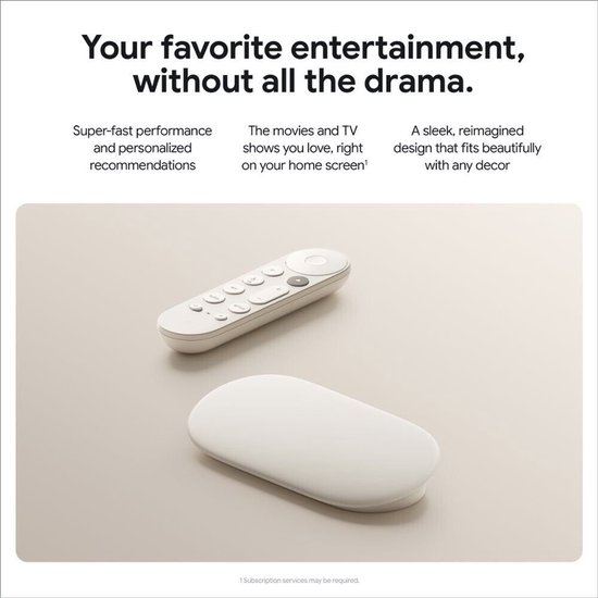 Google TV Streamer 4K (Porcelaine) – 2025 | Clé de diffusion intelligente | Fonctionnalité Chromecast | 4K Ultra HD