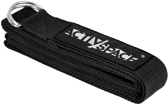 Activ Space - Yogi gordel - 300x3,8cm - Zwart - Metaal gesp — afbeelding 3