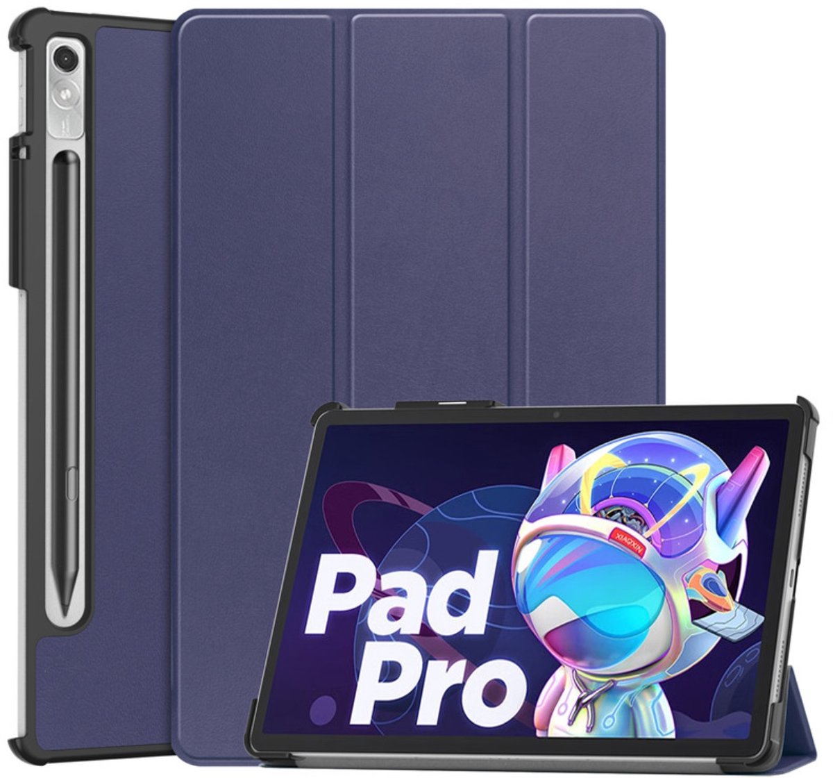 EtuiTab Lenovo P11 Pro 2 - Tablethoes - Ciemno-Niebieska - Magnetische Sluiting - Verstelbare Houder