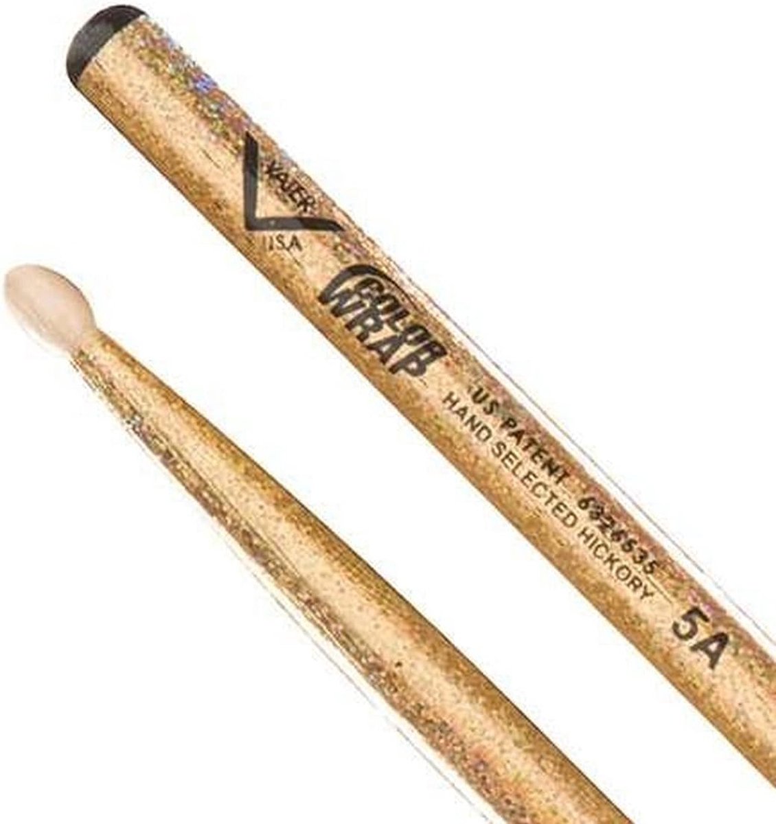 Drumstokken - Percussie Stokken - Muziek Maken - Nylon Kop - 5A Maat - Goud Sparkle