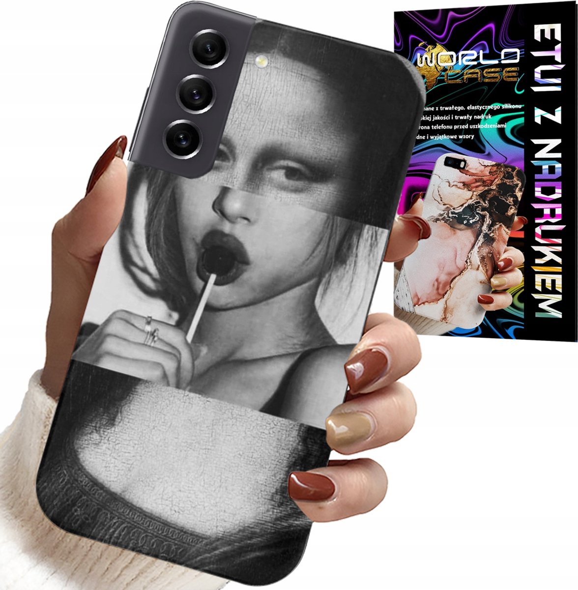 HOESJE VOOR SAMSUNG GALAXY S21 - MONA LISA MET LOLLIPOP MODIEUZE PATRONEN