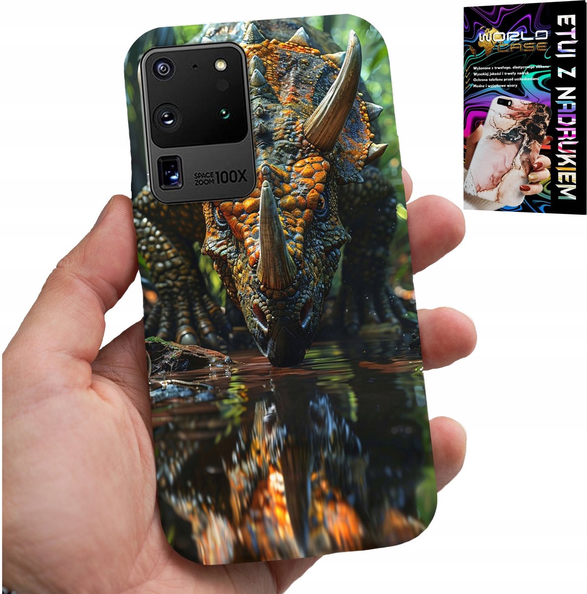 HOESJE VOOR SAMSUNG GALAXY S20 Ultra - DINO DINOSAUR TRICERATOPS HOESJE