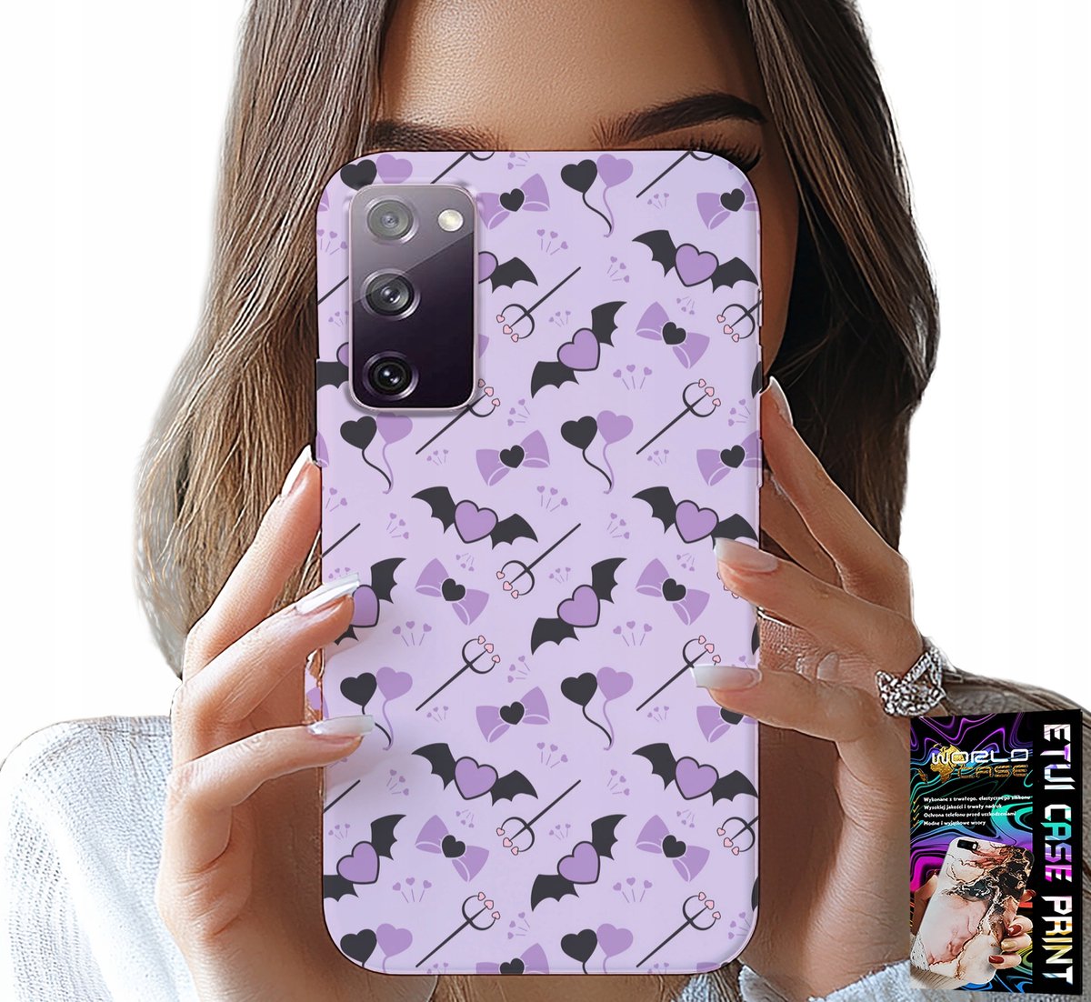 HOESJE VOOR SAMSUNG GALAXY S20 FE - MODIEUZE PATRONEN: VORK, HARTJES, KOMMEN