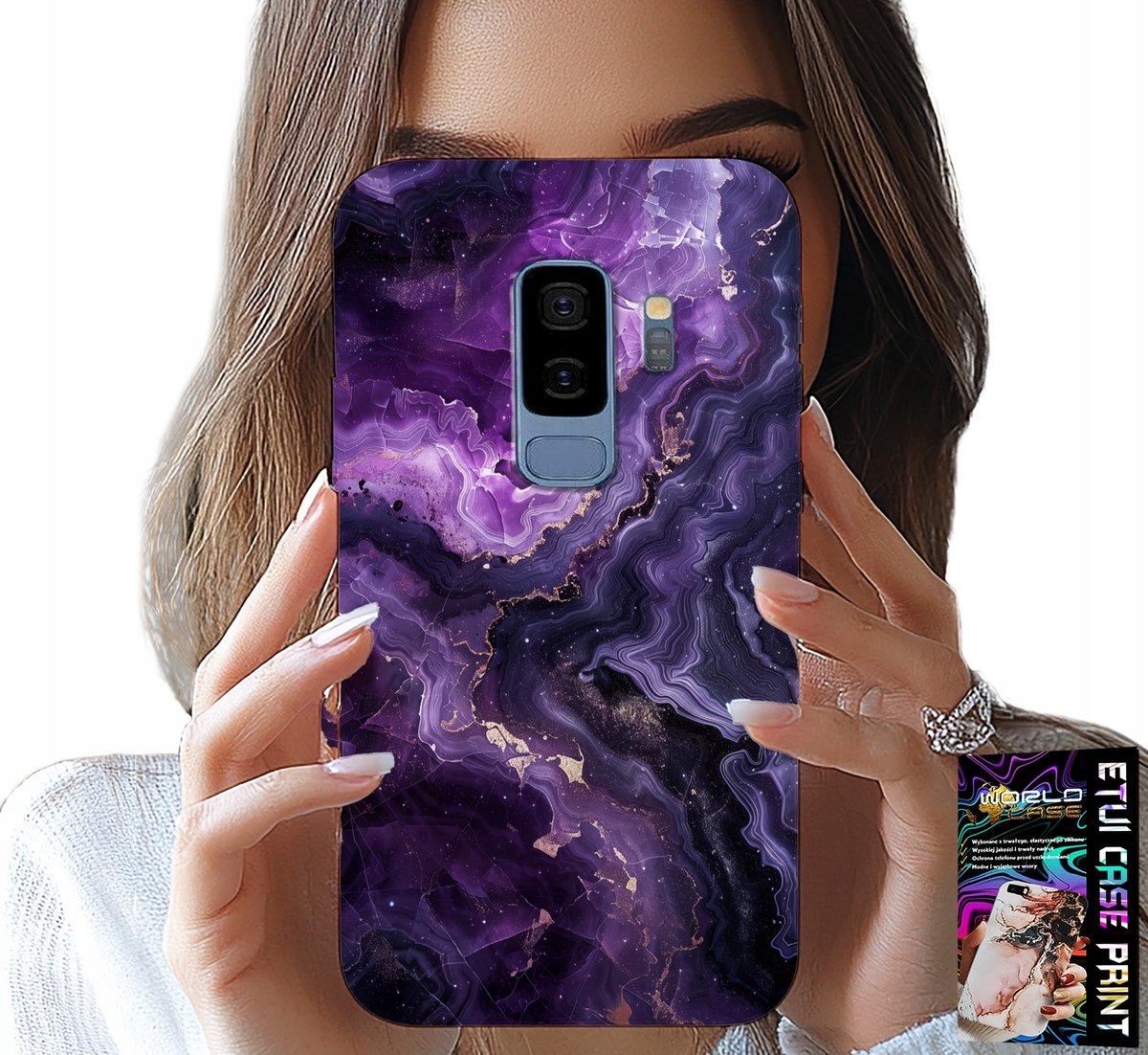 HOESJE VOOR SAMSUNG GALAXY S9 PLUS - PAARS MARMER MODIEUS VROUWELIJK + FILM