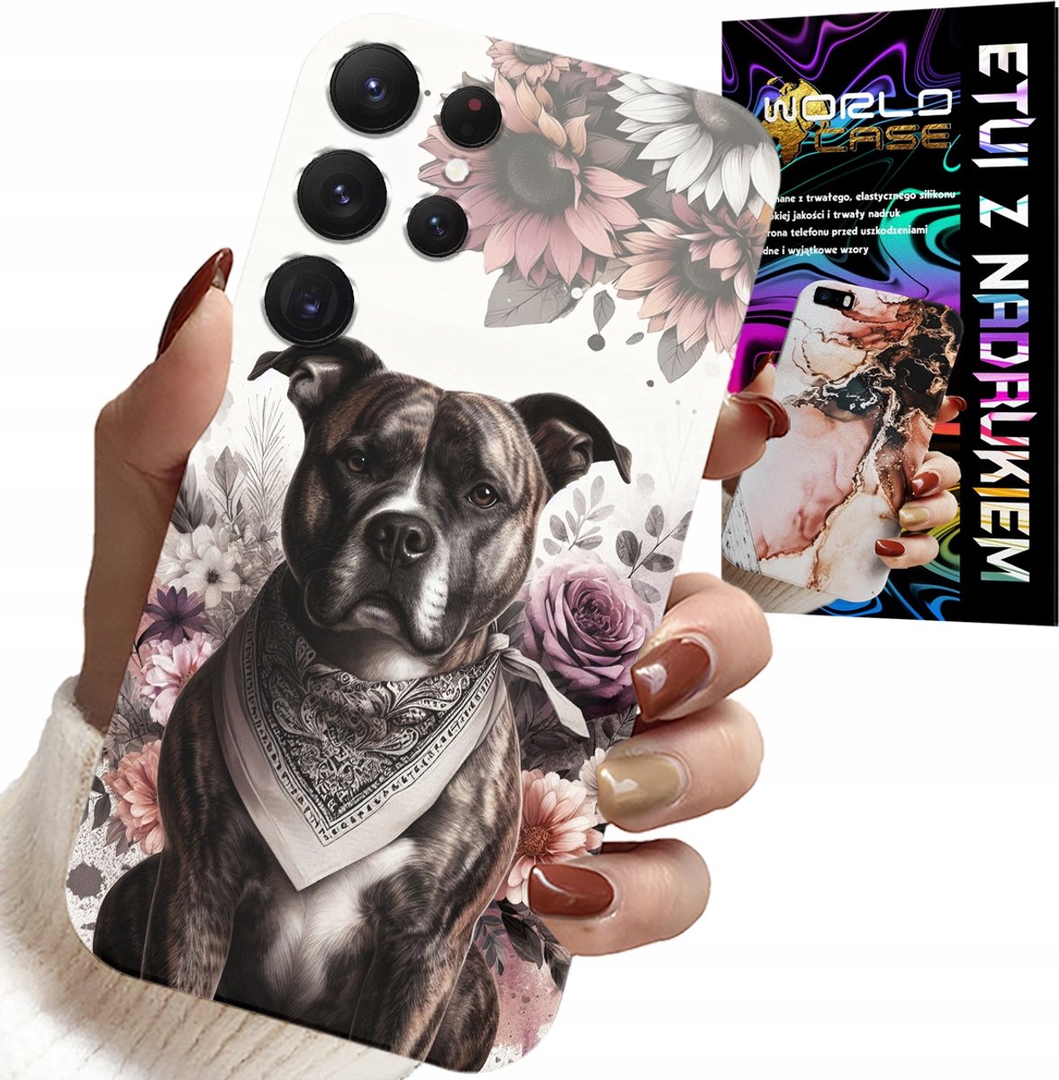 HOESJE VOOR SAMSUNG GALAXY S22 Ultra - ACHTERKANT MET PITBULL-MOTIEF