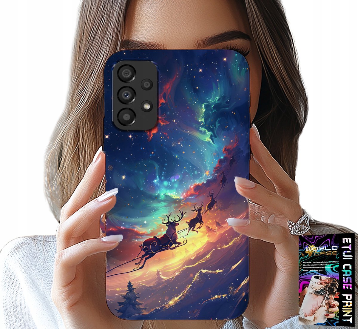 HOESJE VOOR SAMSUNG GALAXY A53 5G - LEUK KERSTPATROON MET RENDIER