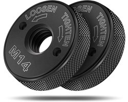 SDS Click M14 snelspanner, geschikt voor alle haakse slijpers van AEG, Black & Decker, Dewalt, Flex, Hitachi, Metabo, Makita enz. (2x borgmoer), zwart