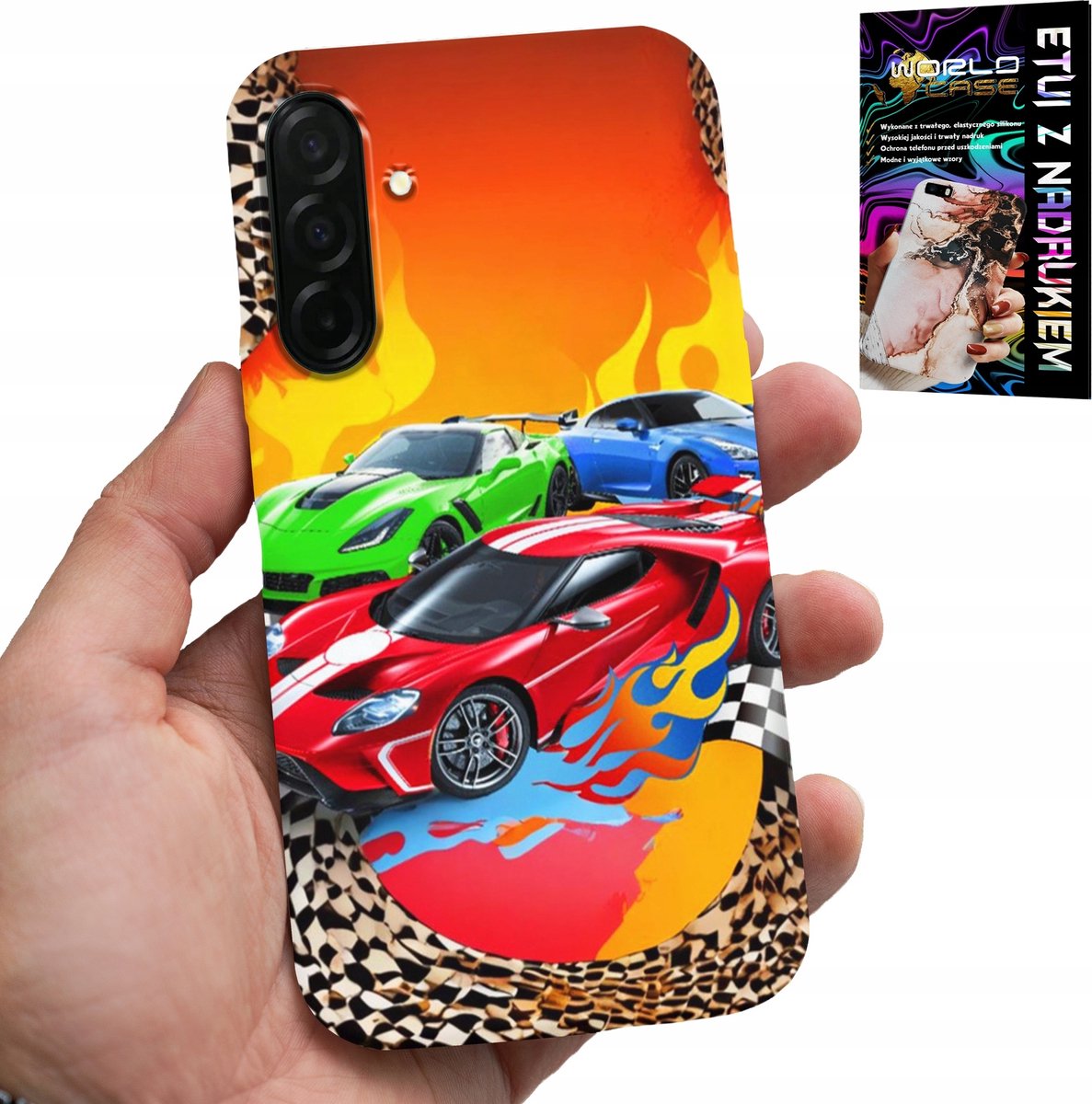 HOESJE VOOR SAMSUNG GALAXY A56 5G - VOOR KINDEREN, RACEAUTO'S + GLAS