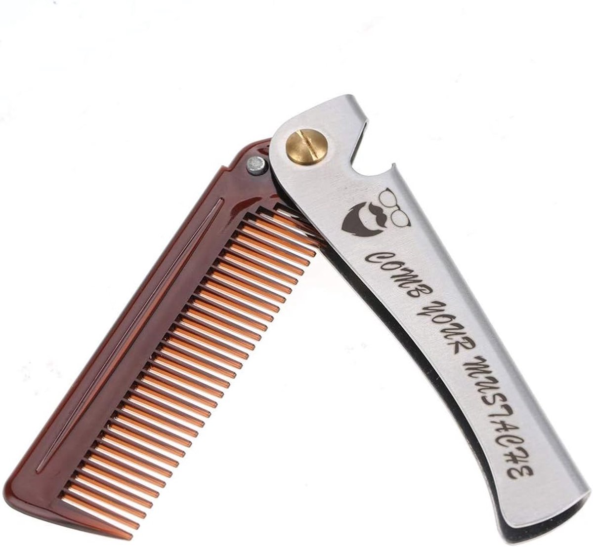 Vouwbare Baardkam - Zakvorm - Baard Styling - Roestvrij Staal - 1x1x1 cm
