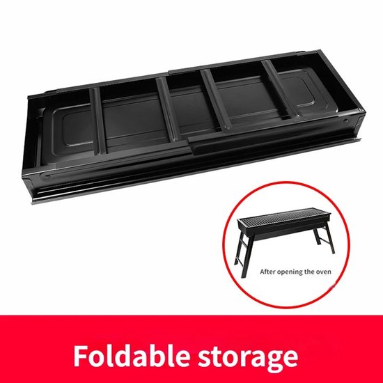 Rolu BBQ - Barbecue - Grill - Houtskool BBQ - Camping - Voor 3 Tot 5 Personen - 60 x 22 x 33 CM - Inclusief Opbergtas van Merkloos — afbeelding 4