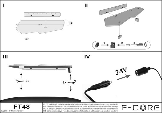 Dashboard Tafel - Vrachtwagen Tafel - Voor Truckers - Specifiek voor Volvo - Midden LED - Grijs — afbeelding 4