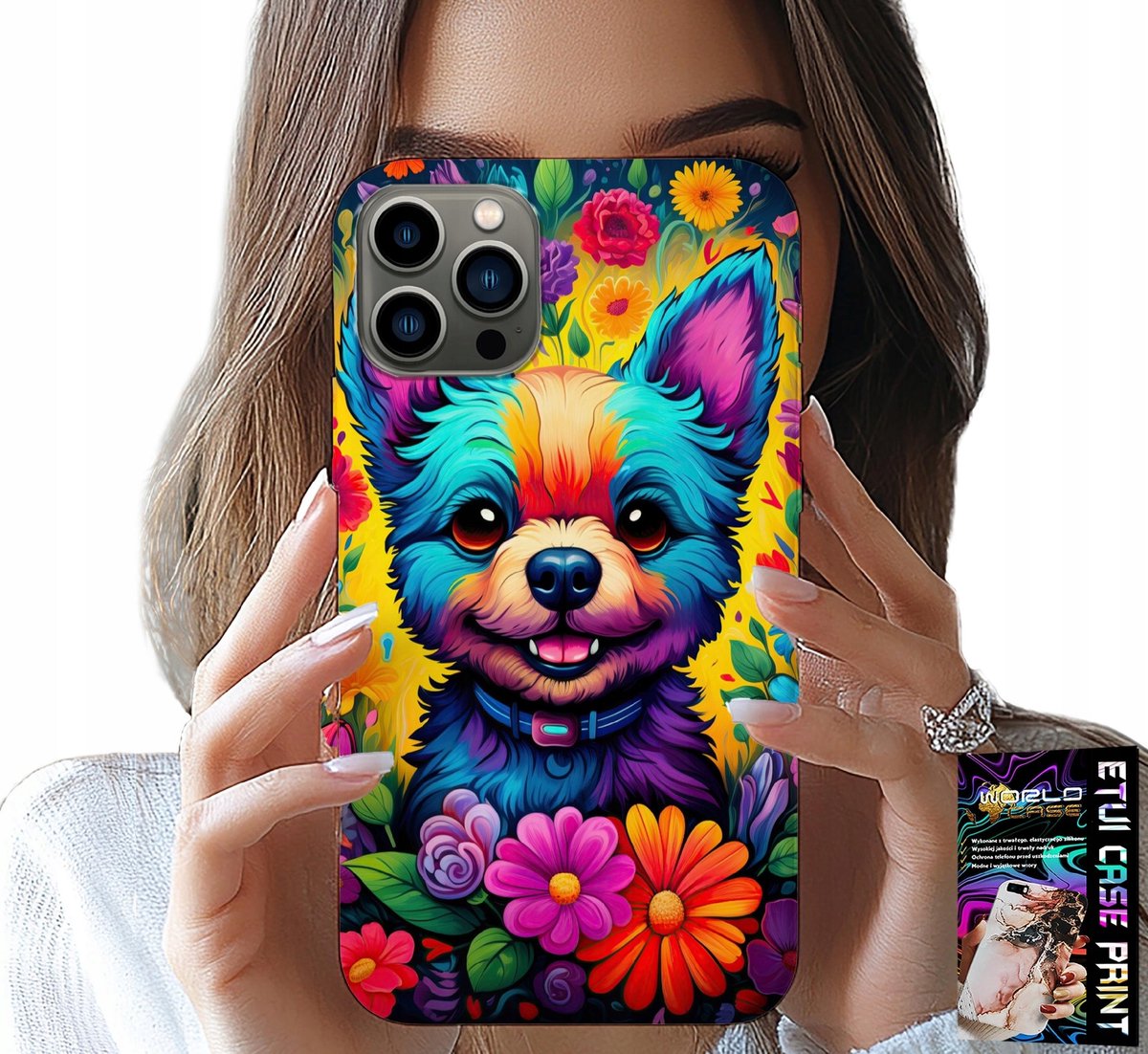 HOESJE VOOR IPHONE 11 PRO MAX - BLOEMENPATROON DOG YORK PLECS