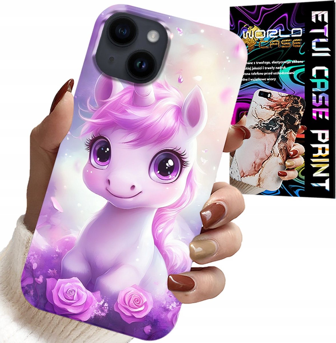 iPhone 15 hoesje - Sweet Unicorn, kinderhoesjes met patroon