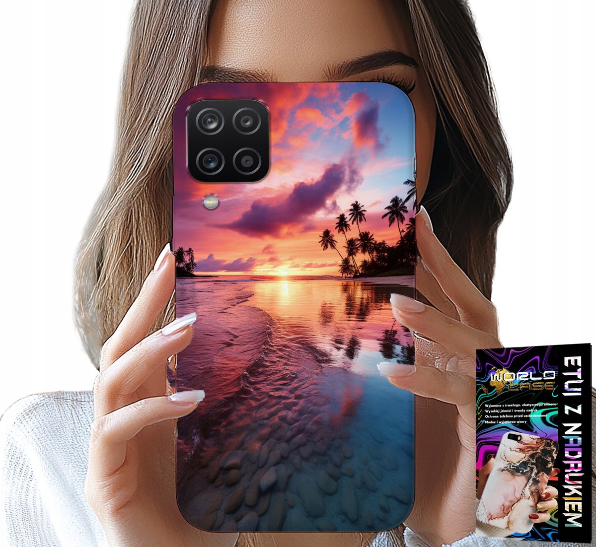 HOESJE VOOR SAMSUNG GALAXY A22 5G - STRANDVAKANTIE-EILAND PRACHTIG UITZICHT + GLAS