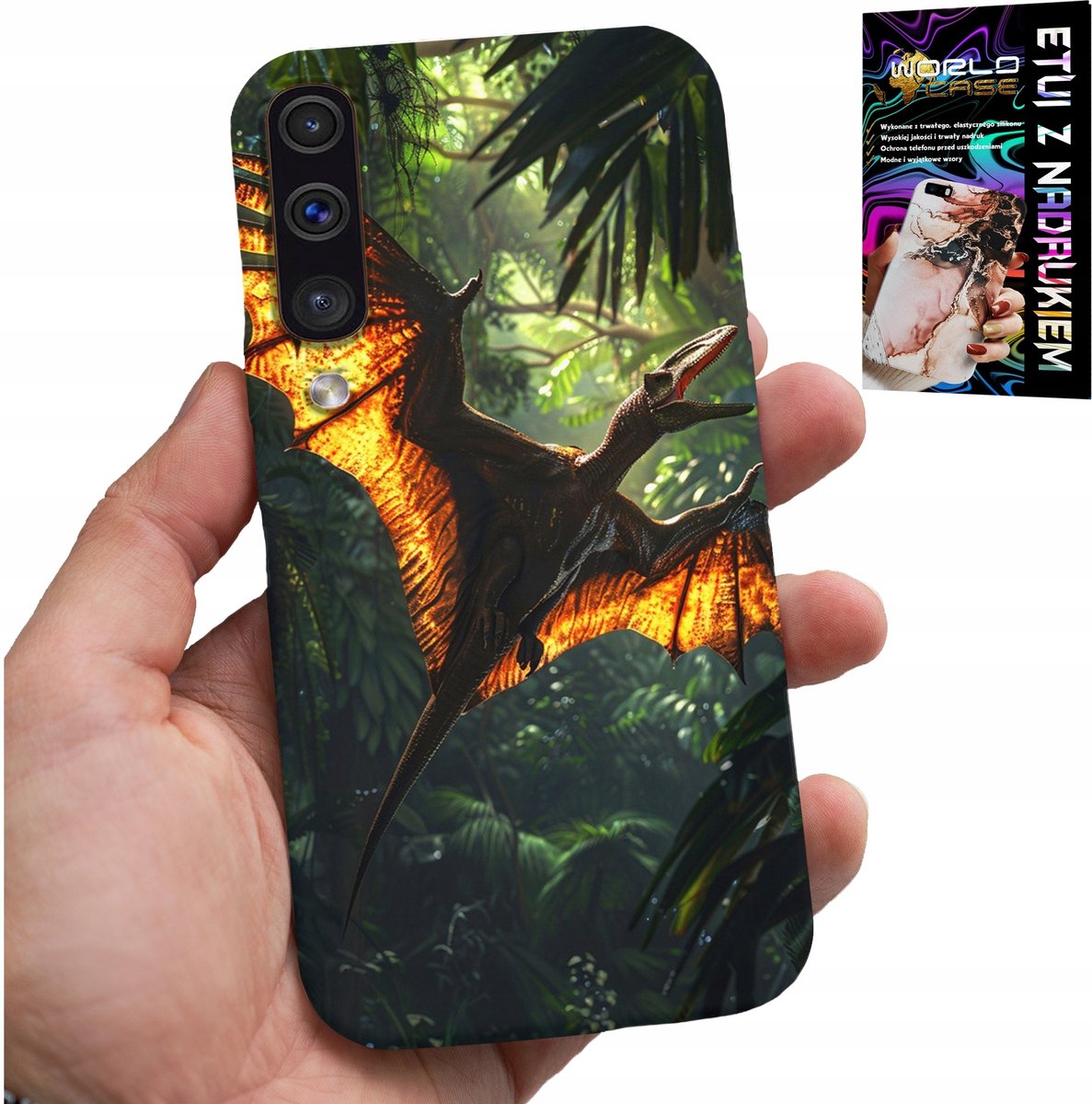 HOESJE VOOR SAMSUNG GALAXY A70 - DINO DINOSAURUS PTERODACTYL ACHTERKANT