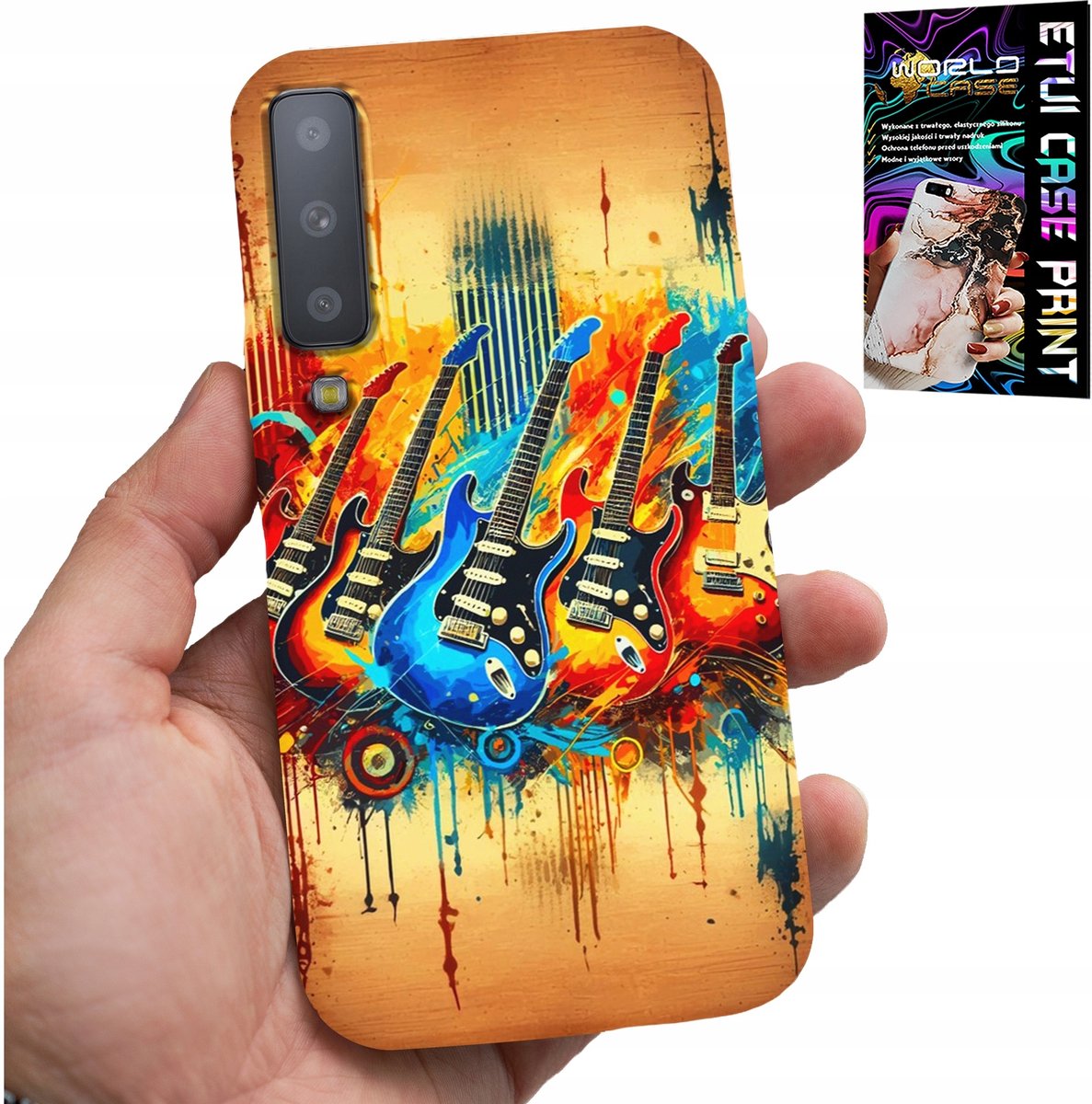 HOESJE VOOR SAMSUNG A7 2018 - ELEKTRISCHE GITAAR, ROCK AND ROLL, METAL
