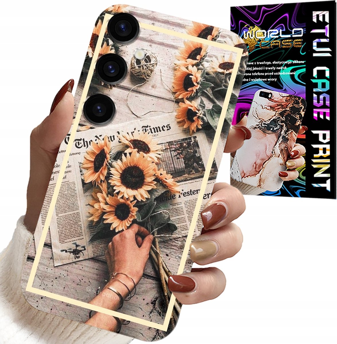 HOESJE VOOR SAMSUNG GALAXY A05S - BLOEMENPATROON ZONNEBLOEMEN