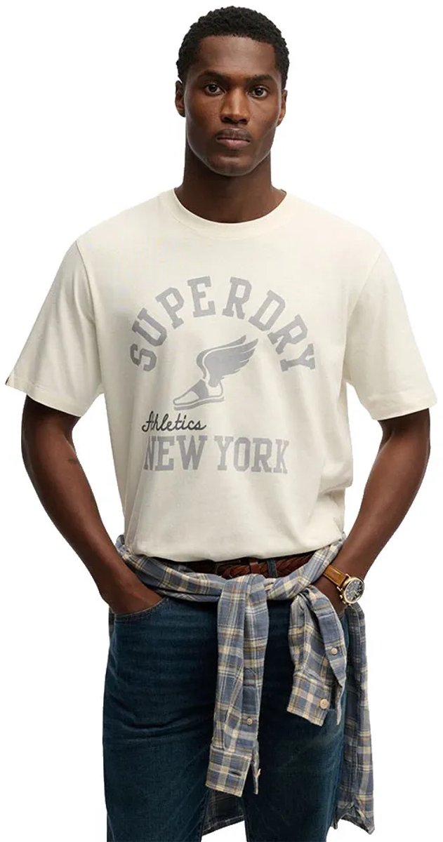 Superdry Athletic Essentials T-shirt Heren T-shirts Wit