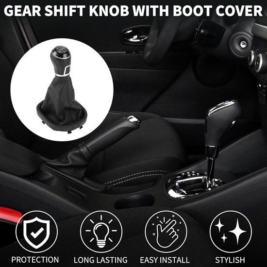 Versnellingspook - Schakelhendel - Auto Interieur - 5 Versnellingen - Zwart van Merkloos — afbeelding 2