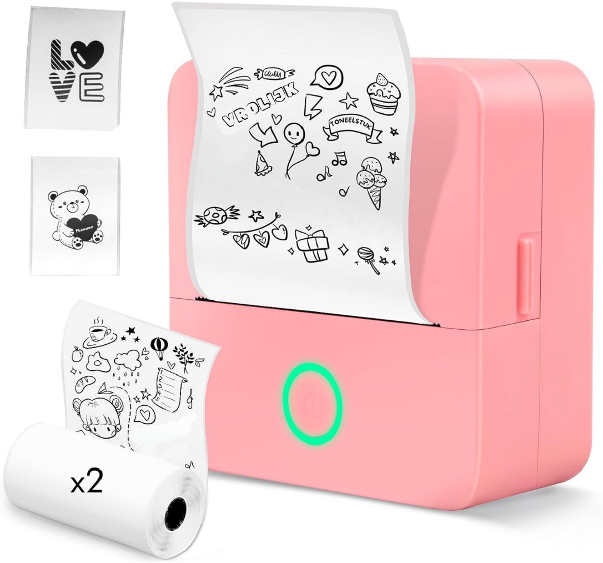 SAVI® Labelmaker - Laberprinter - Draagbare Laberprinter - Roze - 14cm x 10cm x 5cm