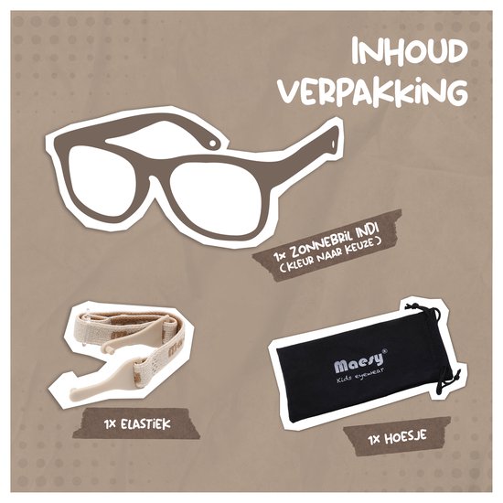 Inhoud verpakking: zonnebril, elastiek en hoesje.