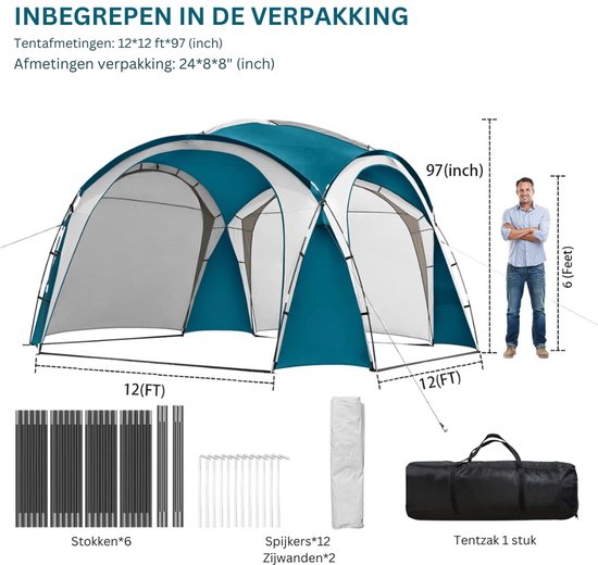 CLVP® Strandtent UV Bescherming - Strandtent Baby Pop Up - Strandtentje Extra Licht - Strandschelp - Strand Tent –Ozeanblau van CLVP® — afbeelding 4