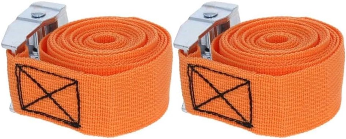 Spanbanden Set - Sjorbanden - Lading Zekeren - Robuuste Noksluiting - 5 Meter Lengte - Oranje