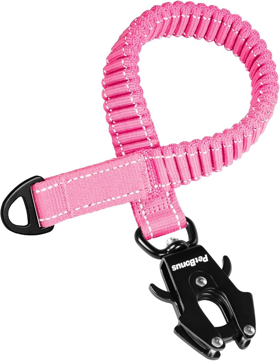 Hondenriem Verlenger - Schokabsorberend Stuk - Comfortabel Wandelen - Verstelbaar Bungee Design - Voor Grote Honden - Roze