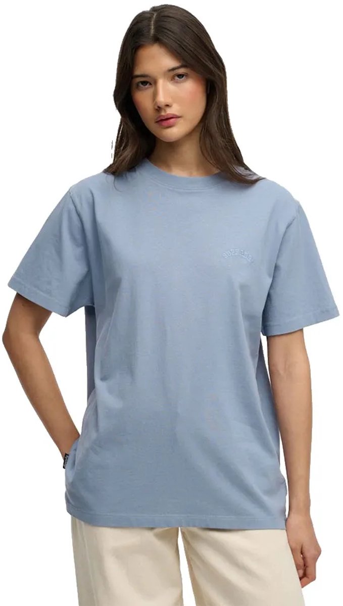Superdry Essential T-shirt met logo en losse pasvorm Dames T-shirts Blauw
