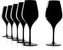 Proefglazen Zwart – Wijn Proefglazen – Blind Proeven – Kristalhelder Loodvrij – 350 ml – Zwart