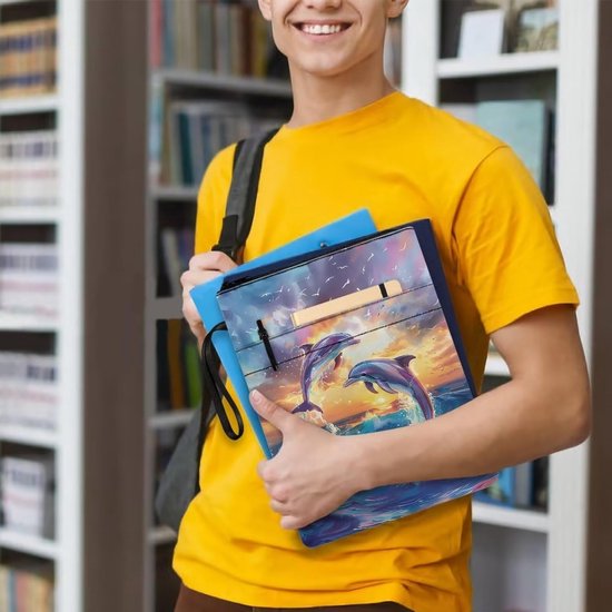 Boekhoes met rits - Boekbeschermer organizer - Boeken bewaren - Voorvak voor extra spullen — afbeelding 4
