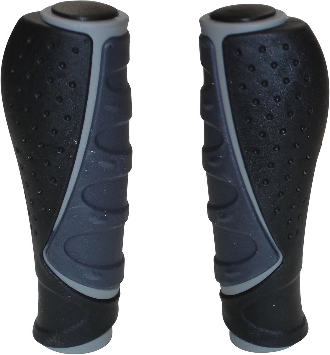 Fiets Handvatten - Ergo Comfort Grepen - Comfortabel Fietsen - Drievoudige Dichtheid Rubber - 173 mm Lengte - Zwart Grijs