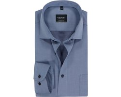 Strijkvrije overhemd Venti casual fit blauw met borstzak