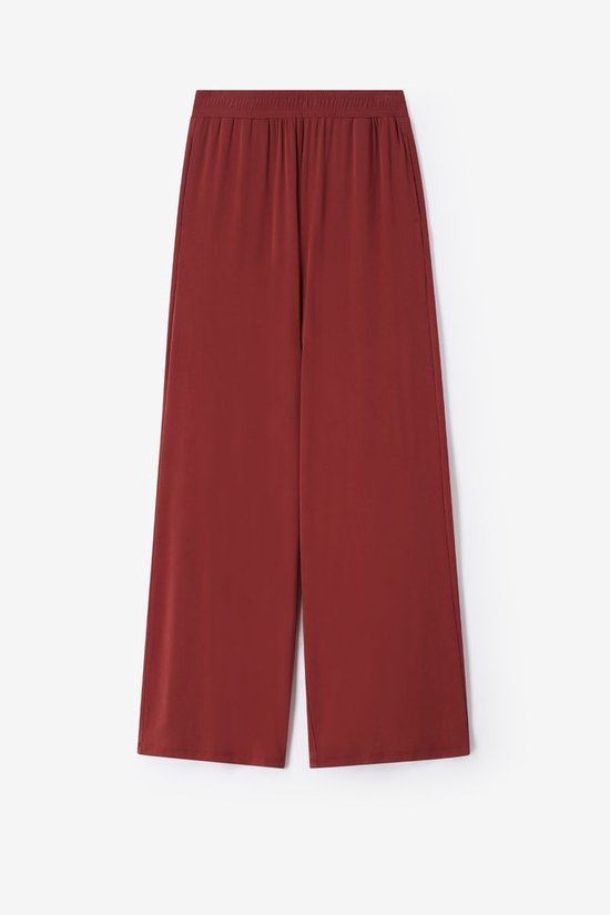 Donkerrode High Waist Wide Leg Broek