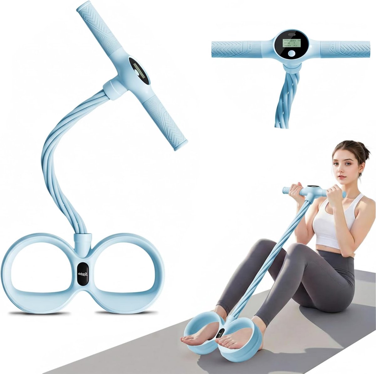 Home Gym Set - Fitness Apparatuur - Thuis Trainen - 6 Weerstandsbuizen - 60 x 8 x 29 cm - Blauw