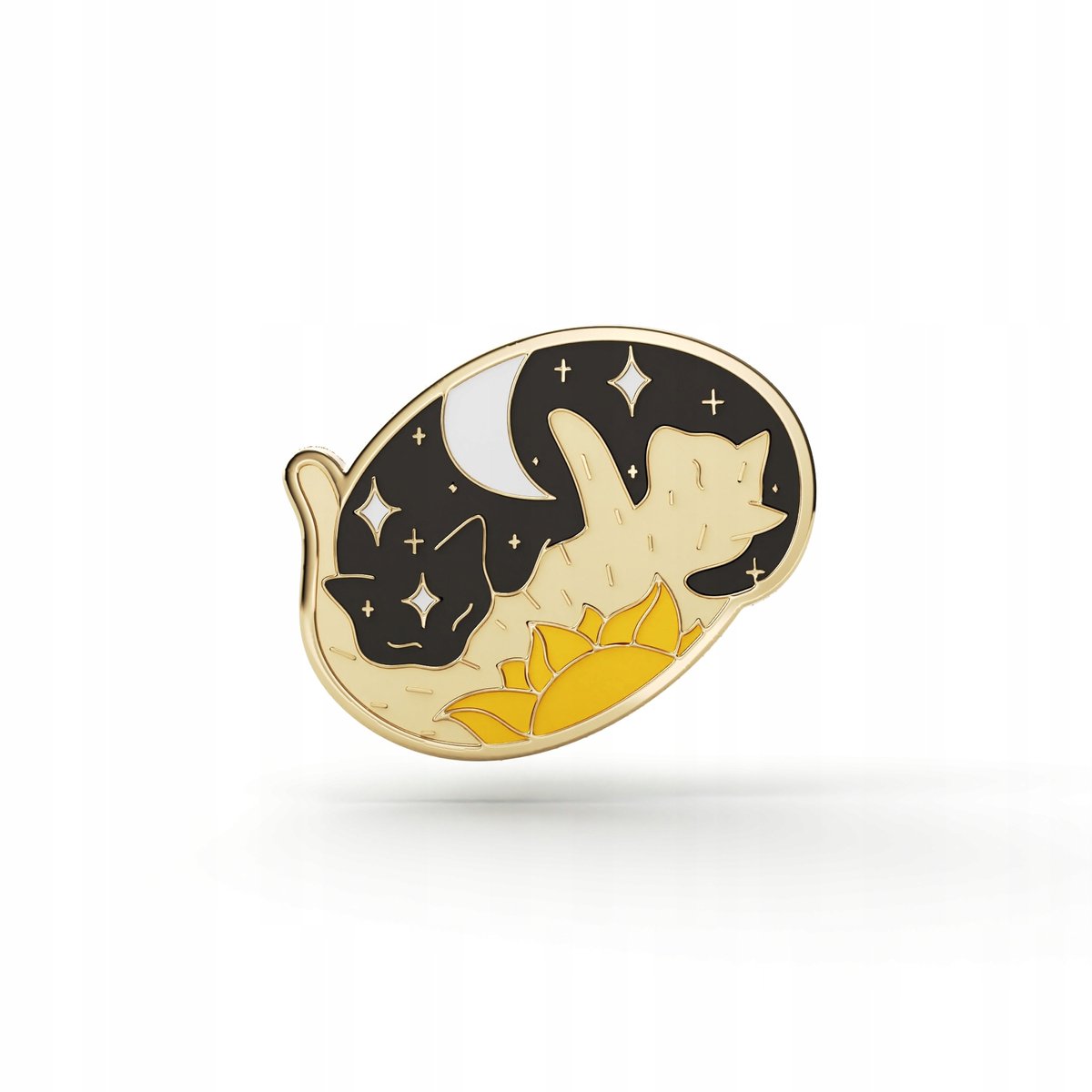 Pinets Night and Day Cats - Metalen Pin - 2,7 cm - 1,8 cm