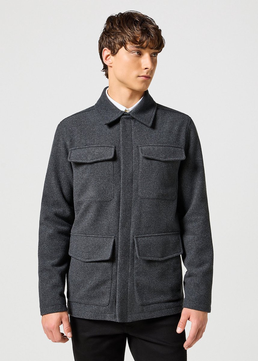 Wrangler JACKET CHARCOAL HEATHER XXL Zwart