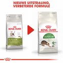 Vergelijking van oud en nieuw verpakkingsontwerp van Royal Canin Outdoor kattenvoer.