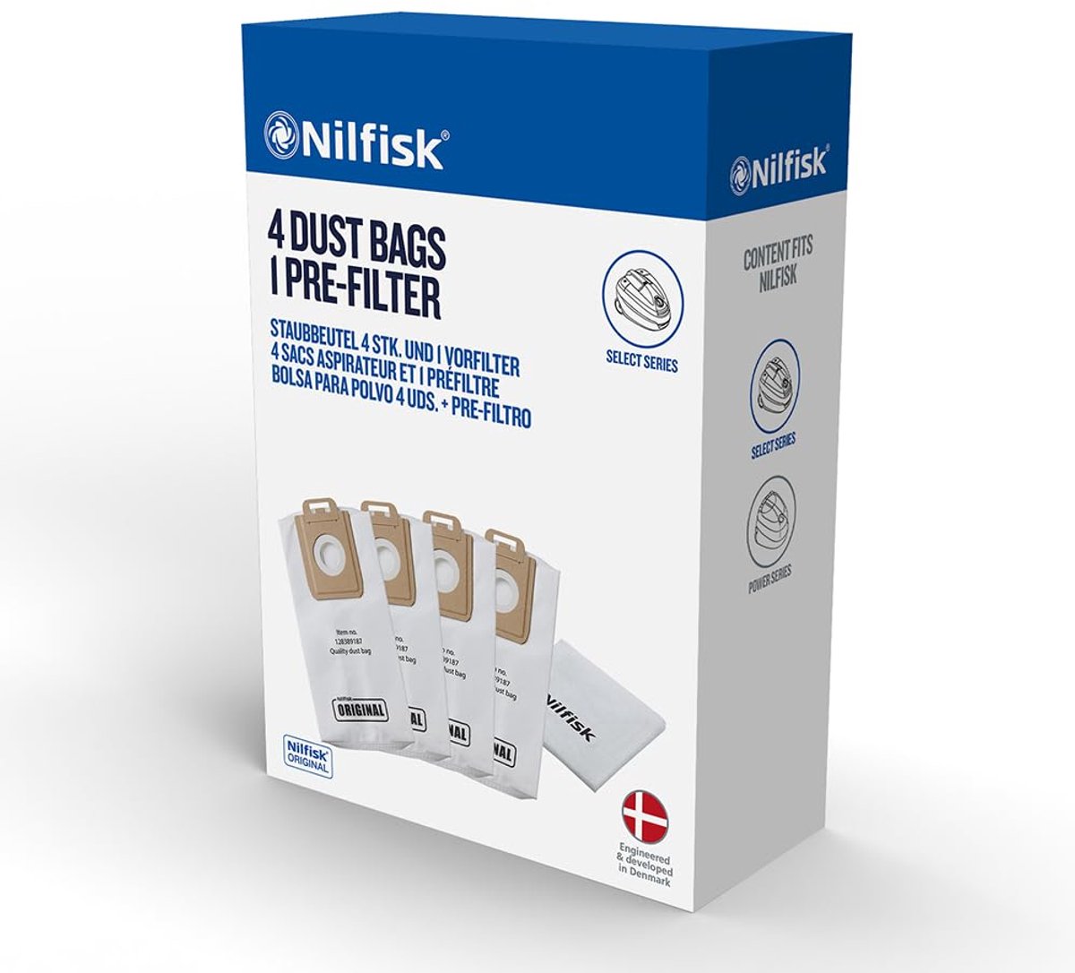 Stofzakken en Voorfilter - Hoogwaardig Materiaal - Compatibel met Select Stofzuigers