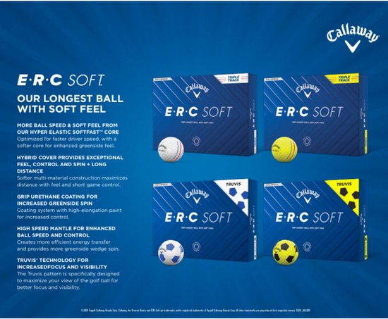 Callaway ERC Soft Truvis Golfballen 2025 - Geel - 12 Stuks van Merkloos — afbeelding 4