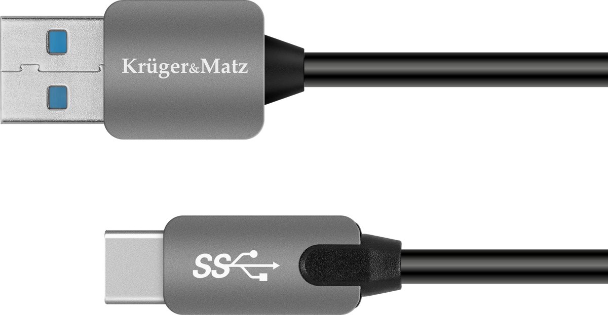 Krüger&Matz - USB-kabel - 100cm - USB 3.0 - USB-C